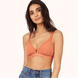 Lively The Mesh Trim Nursing Bralette in Terracotta S NWOT
